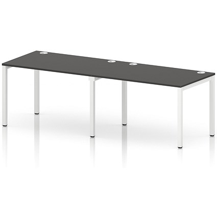 Impulse Bench Single Row 2 Person 1200 White Frame Office Bench Desk Carbon Grey
