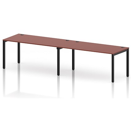 Impulse Bench Single Row 2 Person 1600 Black Frame Office Bench Desk Brick Red