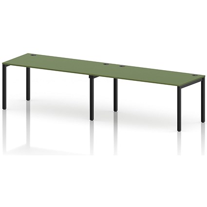 Impulse Bench Single Row 2 Person 1600 Black Frame Office Bench Desk Moss Green
