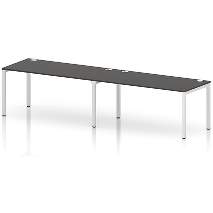 Impulse Bench Single Row 2 Person 1600 White Frame Office Bench Desk Carbon Grey