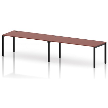 Impulse Bench Single Row 2 Person 1800 Black Frame Office Bench Desk Brick Red