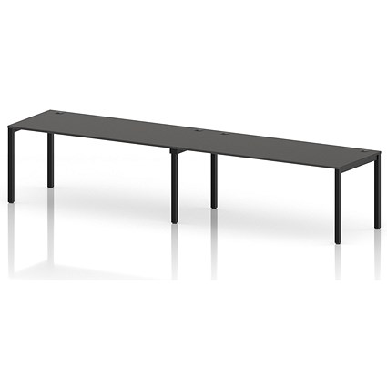 Impulse Bench Single Row 2 Person 1800 Black Frame Office Bench Desk Carbon Grey