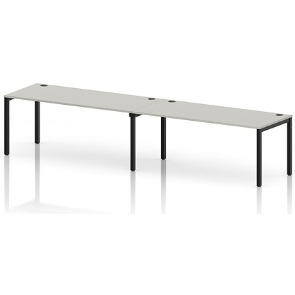 Impulse Bench Single Row 2 Person 1800 Black Frame Office Bench Desk Dove Grey