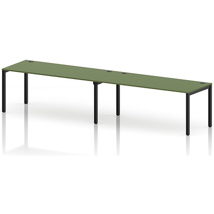 Impulse Bench Single Row 2 Person 1800 Black Frame Office Bench Desk Moss Green