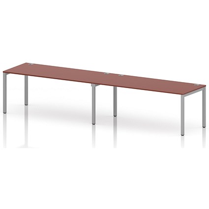 Impulse Bench Single Row 2 Person 1800 Silver Frame Office Bench Desk Brick Red
