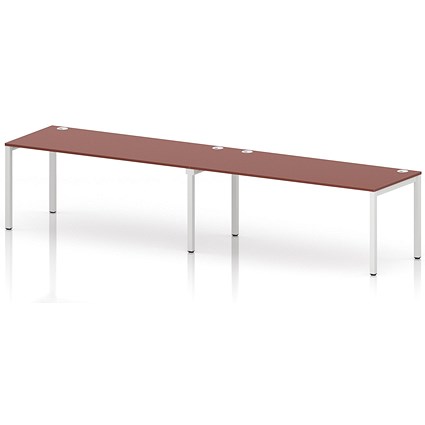 Impulse Bench Single Row 2 Person 1800 White Frame Office Bench Desk Brick Red
