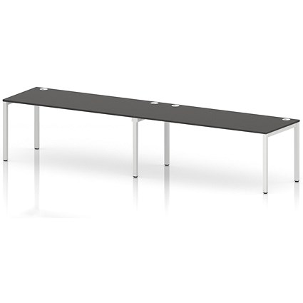 Impulse Bench Single Row 2 Person 1800 White Frame Office Bench Desk Carbon Grey