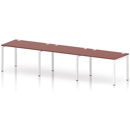 Impulse Bench Single Row 3 Person 1200 White Frame Office Bench Desk Brick Red