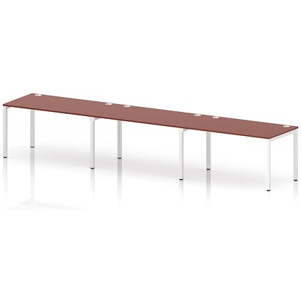 Impulse Bench Single Row 3 Person 1400 White Frame Office Bench Desk Brick Red