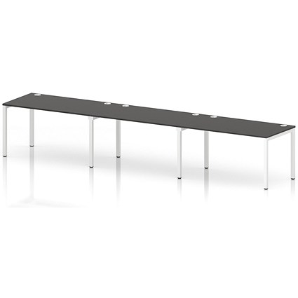 Impulse Bench Single Row 3 Person 1400 White Frame Office Bench Desk Carbon Grey