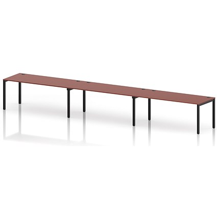 Impulse Bench Single Row 3 Person 1800 Black Frame Office Bench Desk Brick Red