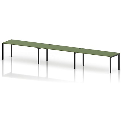 Impulse Bench Single Row 3 Person 1800 Black Frame Office Bench Desk Moss Green