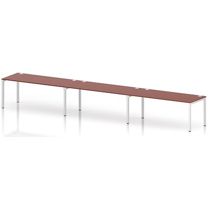 Impulse Bench Single Row 3 Person 1800 White Frame Office Bench Desk Brick Red