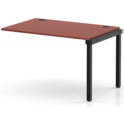 Impulse Bench Single Row Ext Kit 1200 Black Frame Office Bench Desk Brick Red