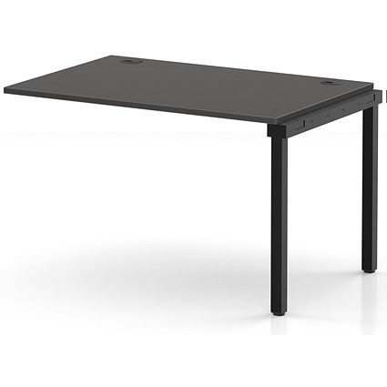 Impulse Bench Single Row Ext Kit 1200 Black Frame Office Bench Desk Carbon Grey