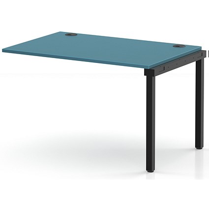 Impulse Bench Single Row Ext Kit 1200 Black Frame Office Bench Desk Dark Teal