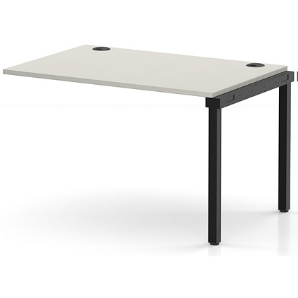 Impulse Bench Single Row Ext Kit 1200 Black Frame Office Bench Desk Dove Grey
