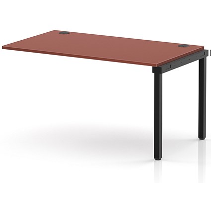 Impulse Bench Single Row Ext Kit 1400 Black Frame Office Bench Desk Brick Red