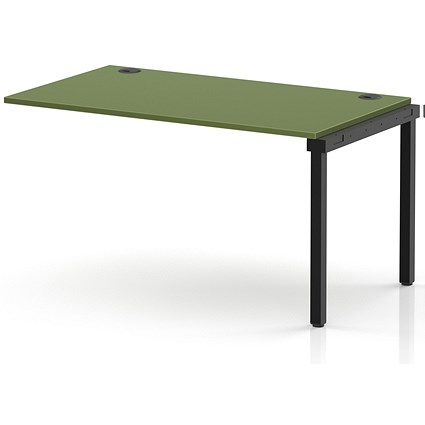 Impulse Bench Single Row Ext Kit 1400 Black Frame Office Bench Desk Moss Green
