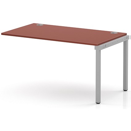 Impulse Bench Single Row Ext Kit 1400 Silver Frame Office Bench Desk Brick Red