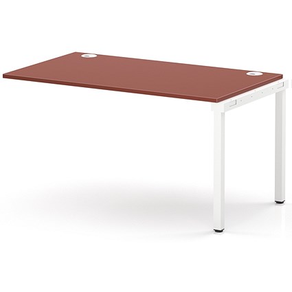 Impulse Bench Single Row Ext Kit 1400 White Frame Office Bench Desk Brick Red