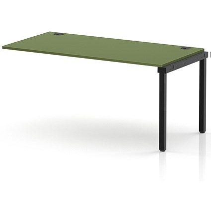 Impulse Bench Single Row Ext Kit 1600 Black Frame Office Bench Desk Moss Green