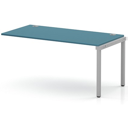 Impulse Bench Single Row Ext Kit 1600 Silver Frame Office Bench Desk Dark Teal