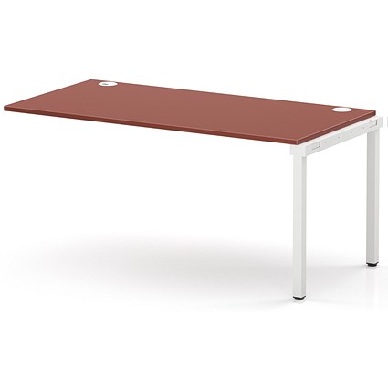 Impulse Bench Single Row Ext Kit 1600 White Frame Office Bench Desk Brick Red