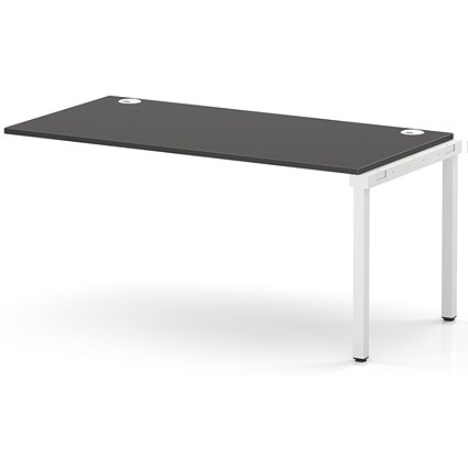 Impulse Bench Single Row Ext Kit 1600 White Frame Office Bench Desk Carbon Grey