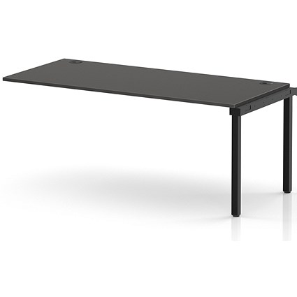 Impulse Bench Single Row Ext Kit 1800 Black Frame Office Bench Desk Carbon Grey