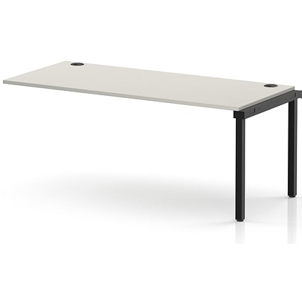 Impulse Bench Single Row Ext Kit 1800 Black Frame Office Bench Desk Dove Grey