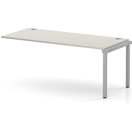 Impulse Bench Single Row Ext Kit 1800 Silver Frame Office Bench Desk Dove Grey