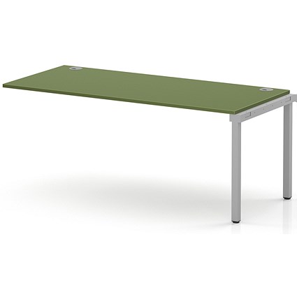 Impulse Bench Single Row Ext Kit 1800 Silver Frame Office Bench Desk Moss Green