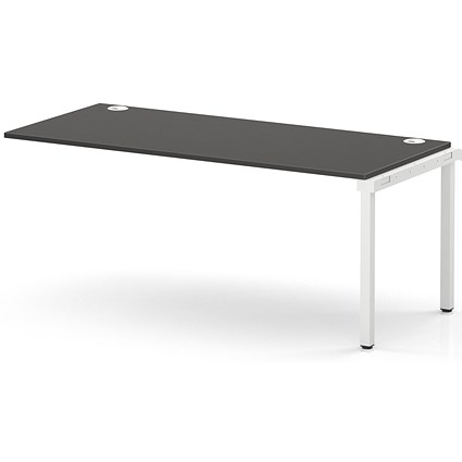 Impulse Bench Single Row Ext Kit 1800 White Frame Office Bench Desk Carbon Grey