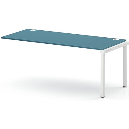 Impulse Bench Single Row Ext Kit 1800 White Frame Office Bench Desk Dark Teal