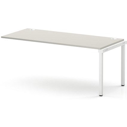 Impulse Bench Single Row Ext Kit 1800 White Frame Office Bench Desk Dove Grey