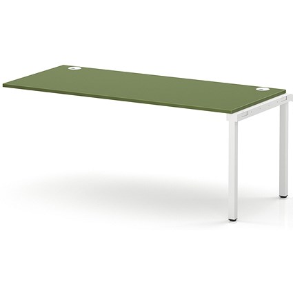 Impulse Bench Single Row Ext Kit 1800 White Frame Office Bench Desk Moss Green