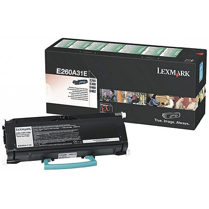 Lexmark E260 3.5K Toner Cartridge Black E260A31E