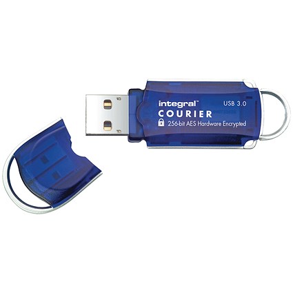 Integral Courier Encrypted USB 3.0 Flash Drive, 64GB