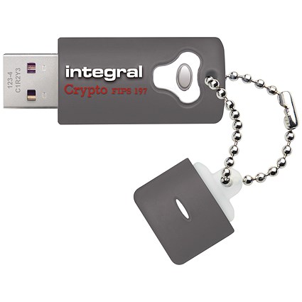 Integral Crypto Encrypted USB 3.0 Flash Drive, 64GB