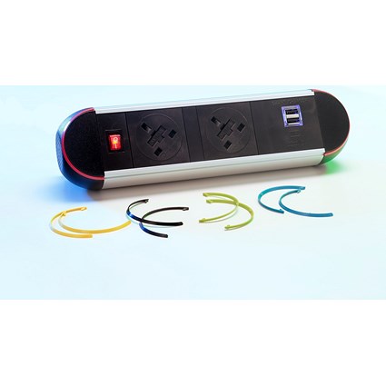 Impulse Desktop Power Module, With Smart Charge, Oval | Paperstone