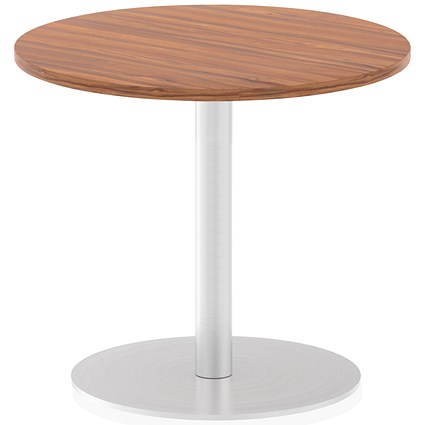 Italia Poseur Circular Table, 600mm Diameter, Walnut