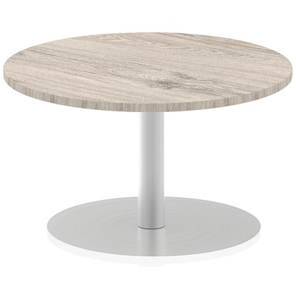 Italia Poseur Round Table, 800mm Diameter, 475mm High, Grey Oak