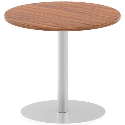 Italia Poseur Circular Table, 800mm Diameter, Walnut