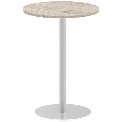 Italia Poseur Round Table, 800mm Diameter, 1145mm High, Grey Oak