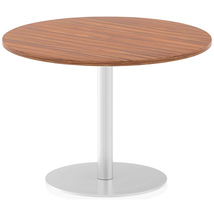 Italia Poseur Circular Table, 1000mm Diameter, Walnut