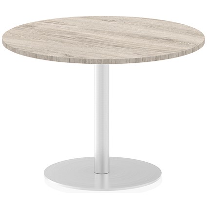 Italia Poseur Circular Table, 1000mm Diameter, Grey Oak