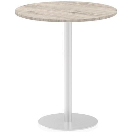 Italia Poseur Round Table, 1000mm Diameter, 1145mm High, Grey Oak