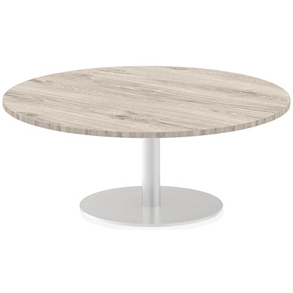 Italia Poseur Round Table, 1200mm Diameter, 475mm High, Grey Oak Italia Poseur Round Table, 1200mm Diameter, 475mm High, Grey Oak