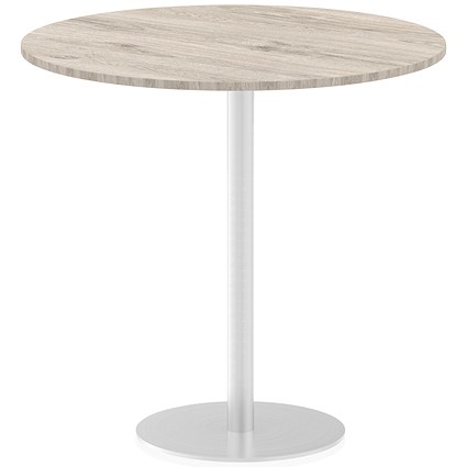 Italia Poseur Round Table, 1200mm Diameter, 1145mm High, Grey Oak